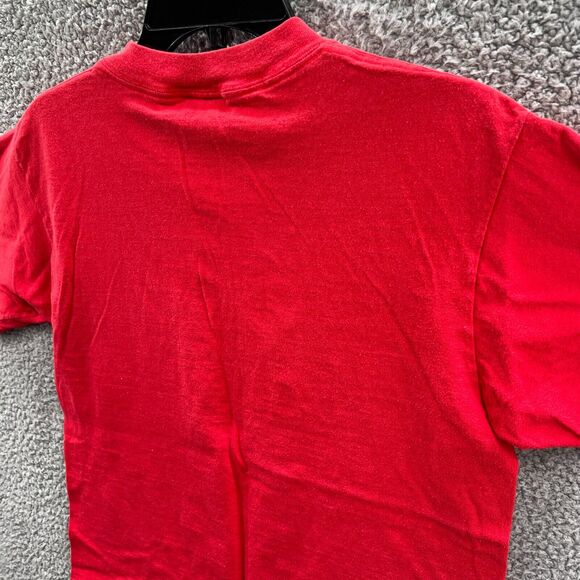 Vintage Oneita Power T pre-shrunk single stitch Puff Maui T-shirt Red size Large - Picture 10 of 13